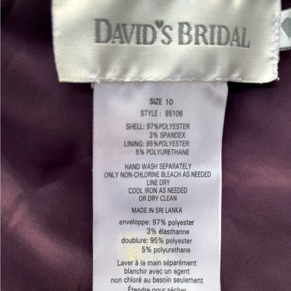 David's Bridal Asymmetrical Plum Dress - Picture 7 of 15
